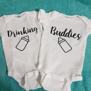 Twins drinking buddies onsie